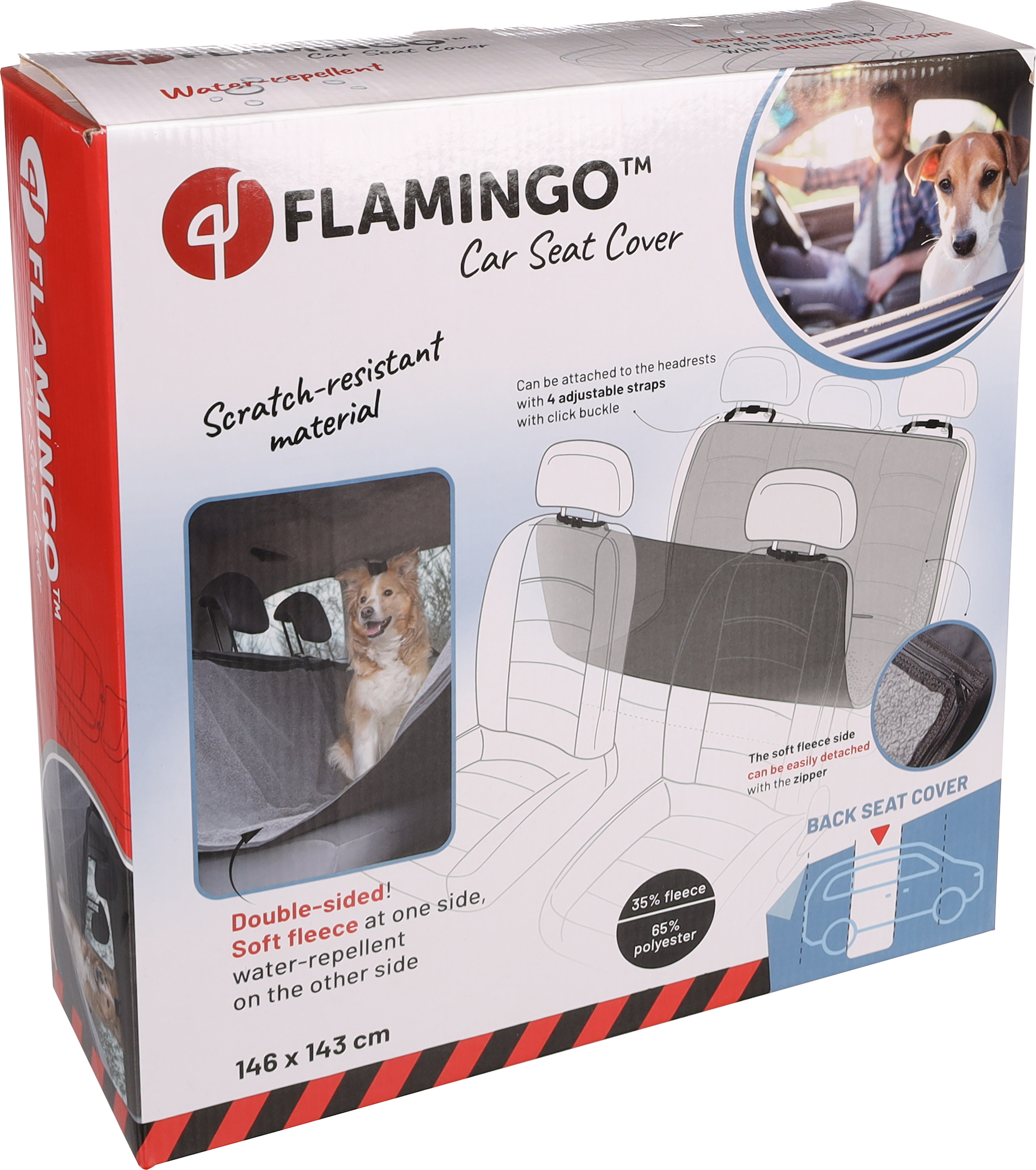 Flamingo Car seat cover Paco Back seat Black & Grey