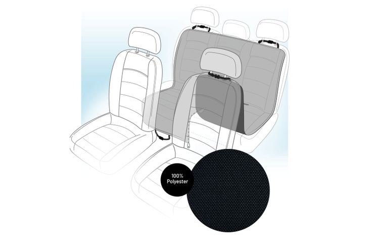 Flamingo Car seat cover Jort Back seat Black