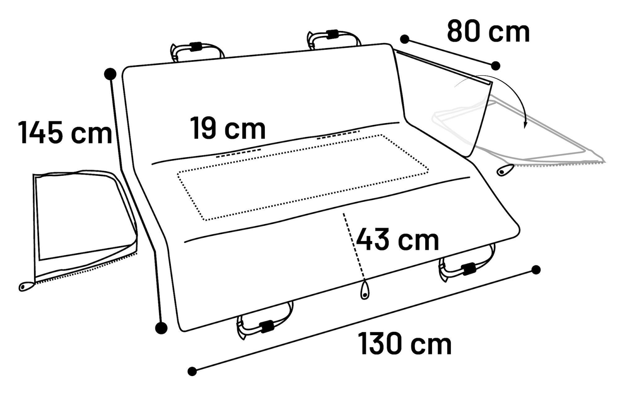 Flamingo Car seat cover Logi Back seat Black