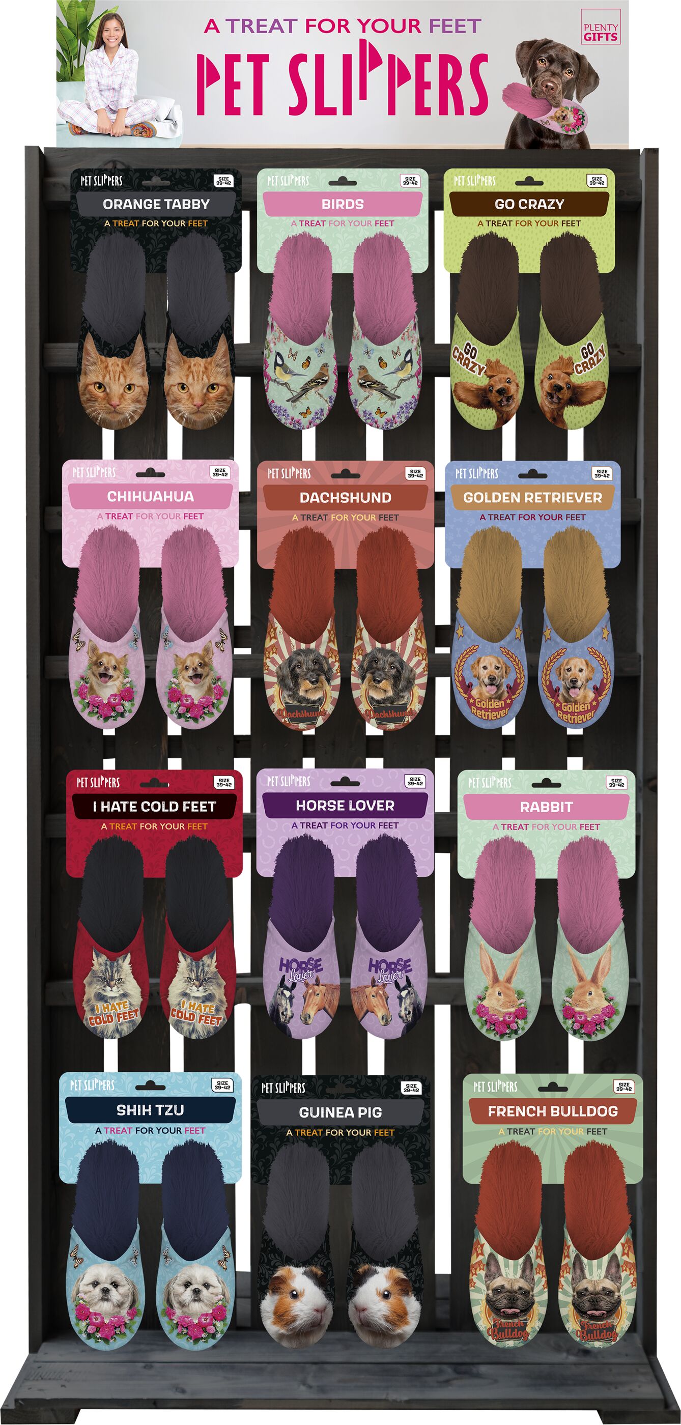 Plenty Gifts Display Slippers