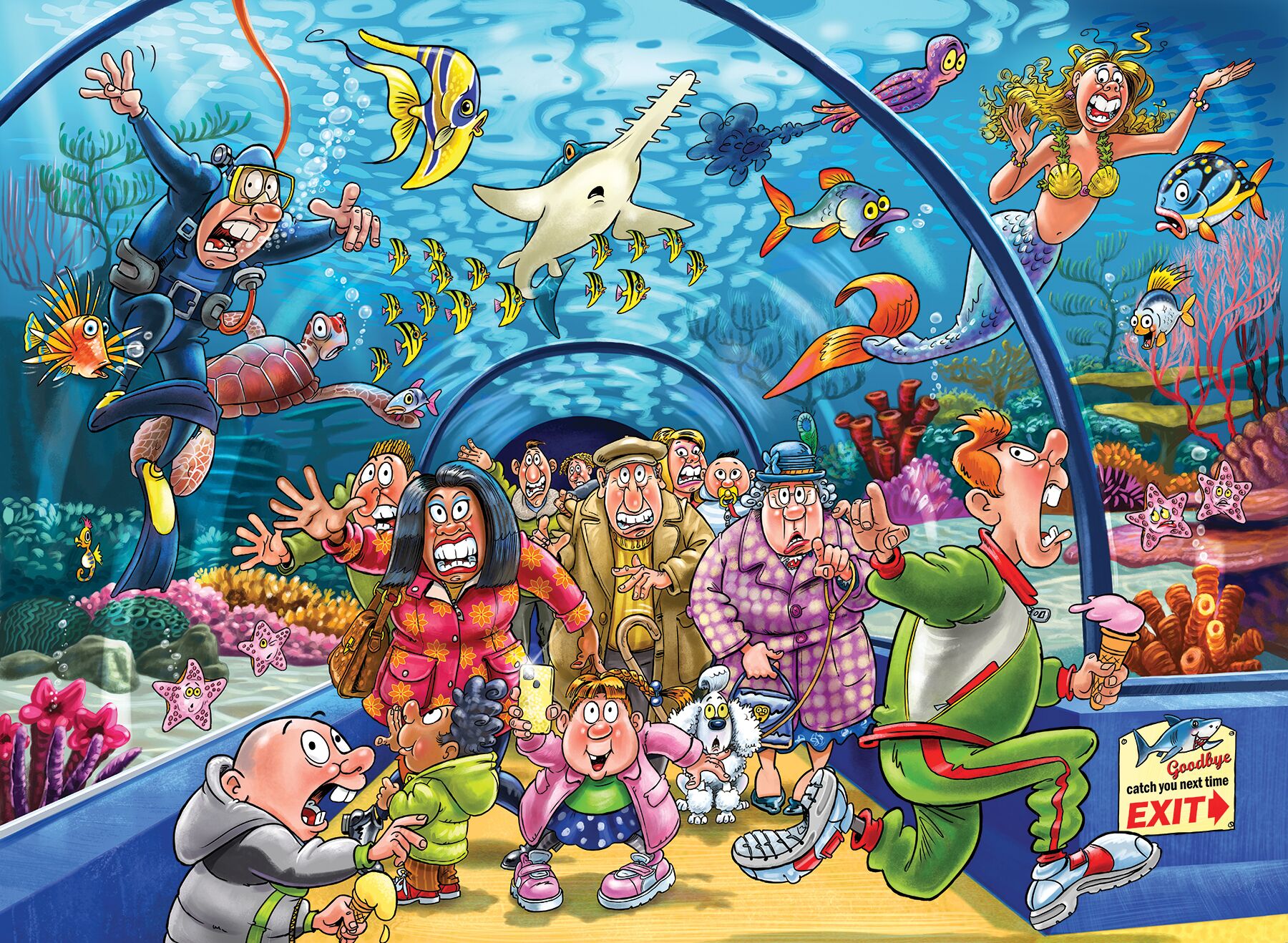 Jumbo Puzzel Wasgij 43 Aquarium Antics! 1000 06.23