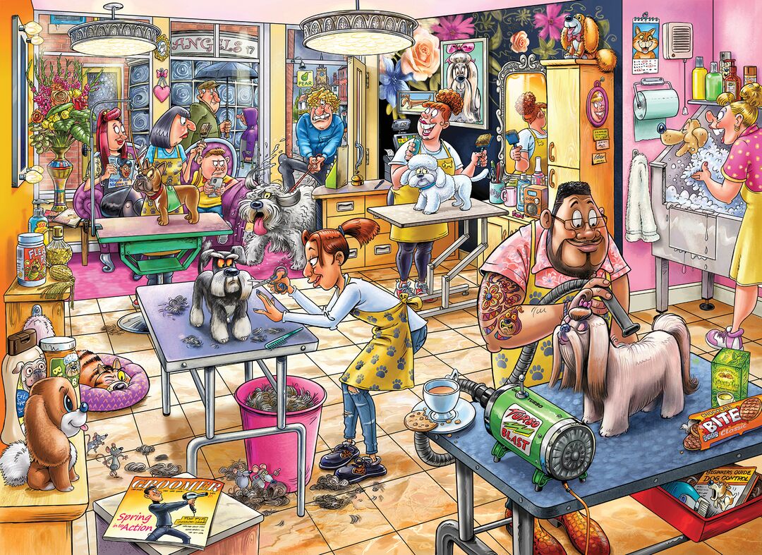 Jumbo Puzzel Wasgij 23 Hondensalon 1000 06.22