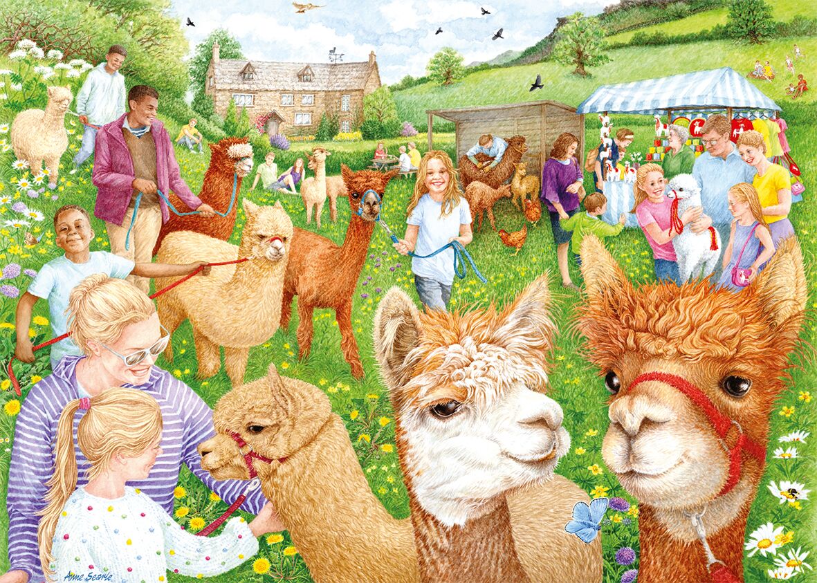 Jumbo Puzzel Falcon The Alpaca Farm 1000
