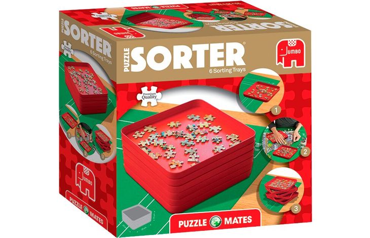 Jumbo Puzzel Sorteerbakjes 6 trays 20x20 cm