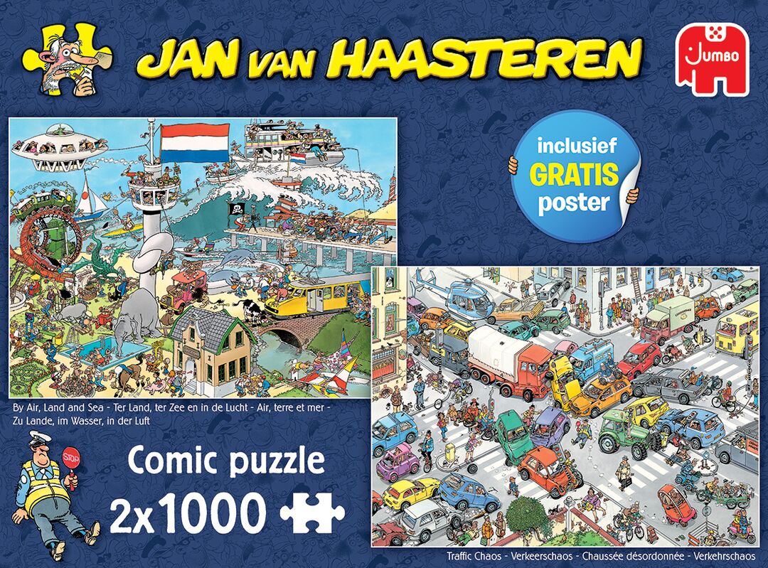 Jumbo Puzzel JvH Verkeerschaos & Ter Land, Ter Zee 2x1000 09.22