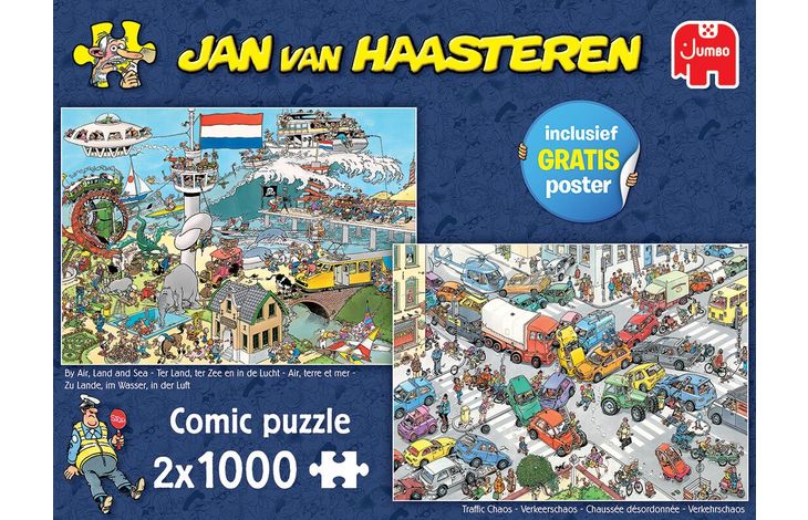 Jumbo Puzzel JvH Verkeerschaos & Ter Land, Ter Zee 2x1000 09.22
