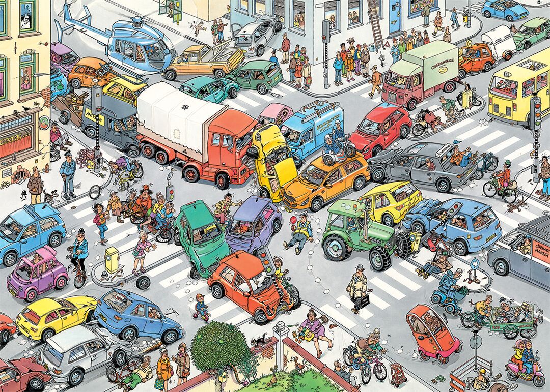 Jumbo Puzzel JvH Verkeerschaos & Ter Land, Ter Zee 2x1000 09.22