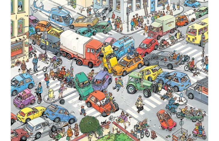 Jumbo Puzzel JvH Verkeerschaos & Ter Land, Ter Zee 2x1000 09.22