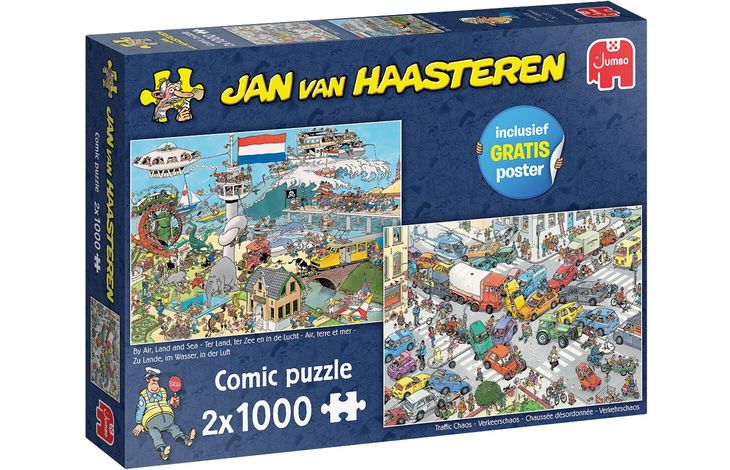 Jumbo Puzzel JvH Verkeerschaos & Ter Land, Ter Zee 2x1000 09.22
