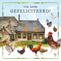 Comello Kaart R. Poortvliet B Gefeliciteerd Kippen