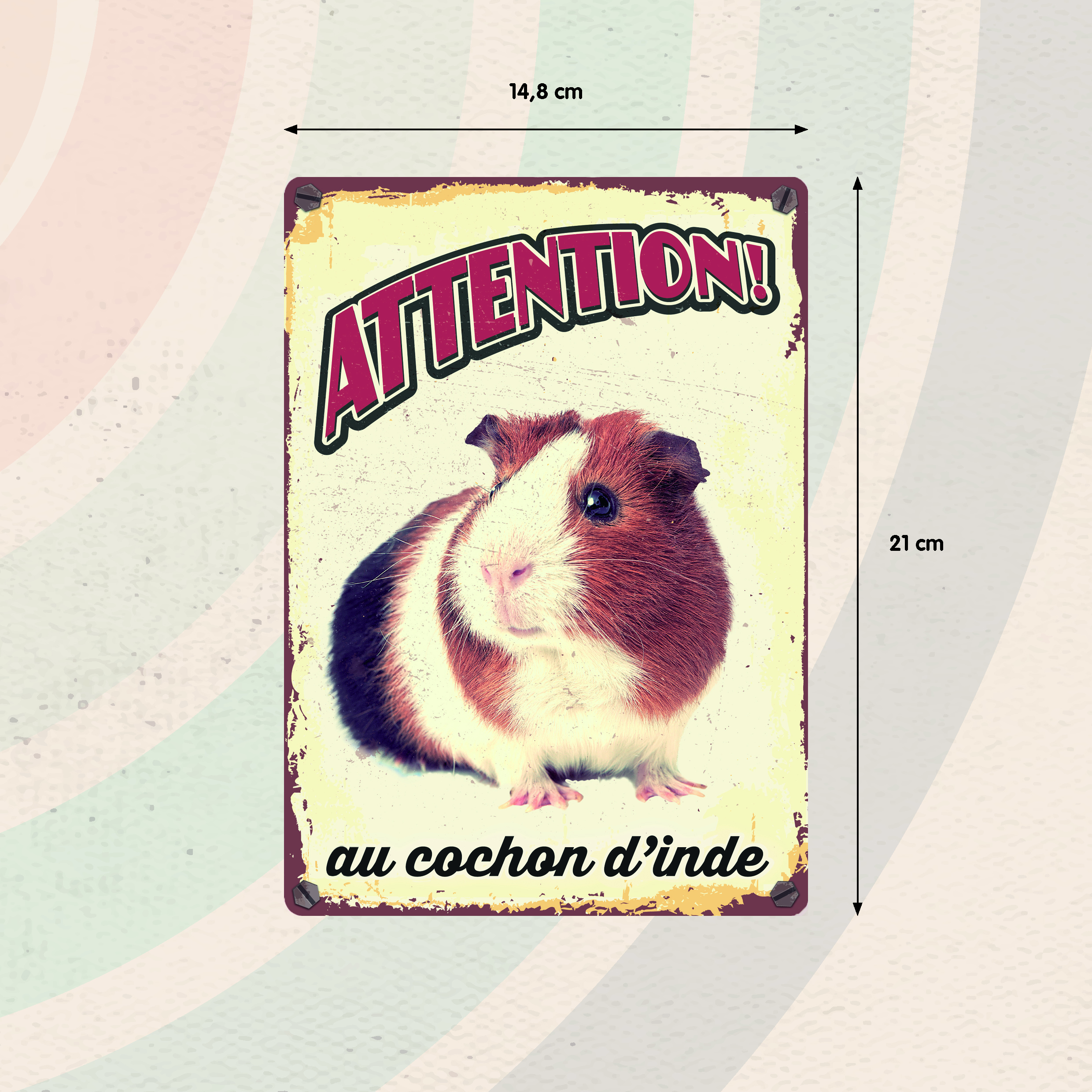 Plenty Gifts Panneau Métallique Cochon D'Inde