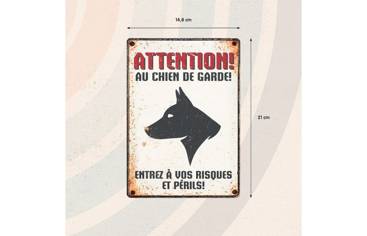 Plenty Gifts Panneau Métallique Chien De Garde Profil