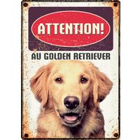 Plenty Gifts Panneau Métallique Golden Retriever