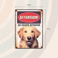 Plenty Gifts Panneau Métallique Golden Retriever