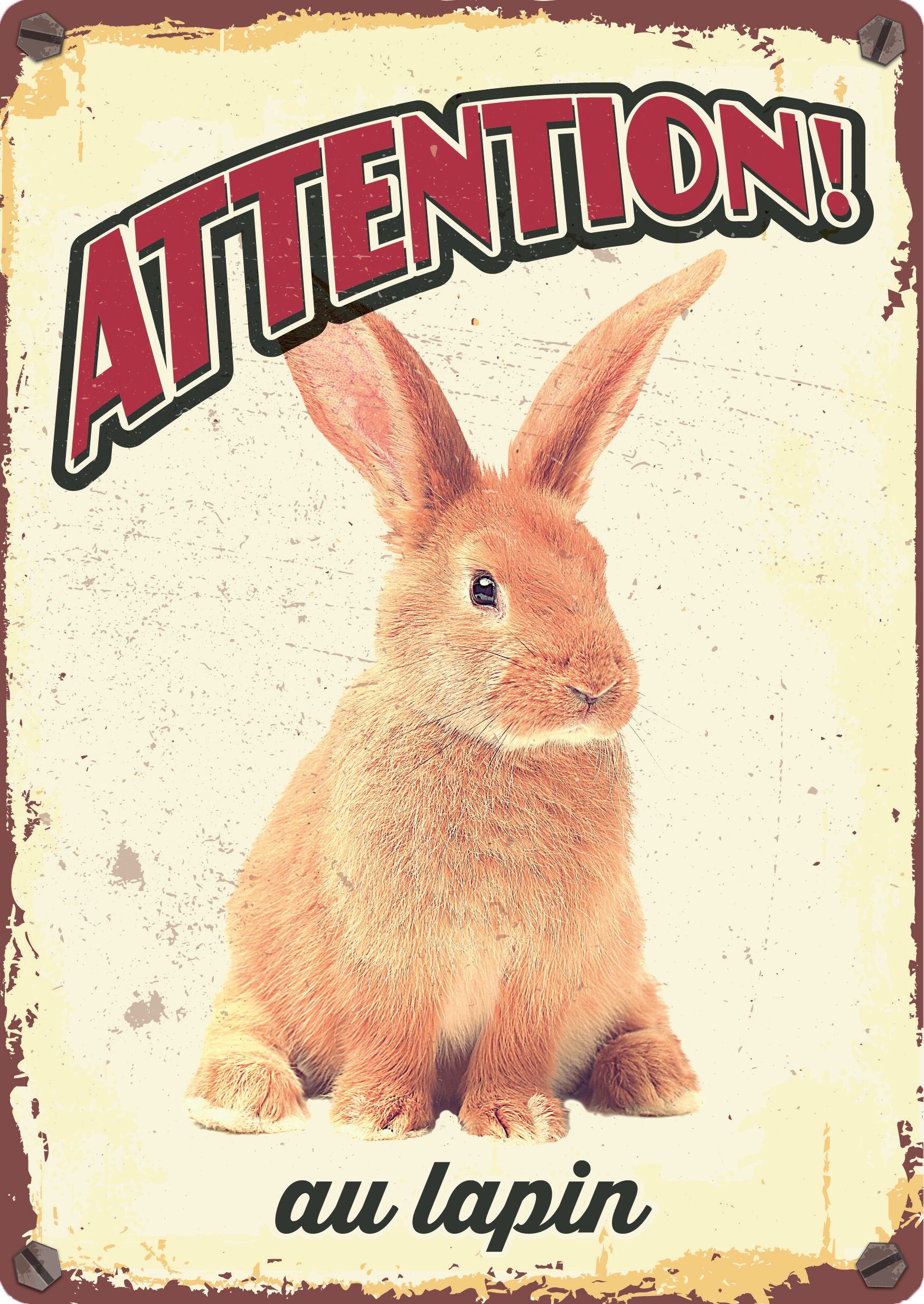 Plenty Gifts Panneau Métallique Lapin