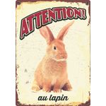 Panneau Métallique Lapin