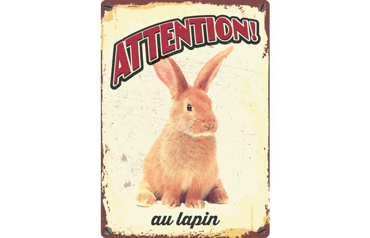 Plenty Gifts Panneau Métallique Lapin