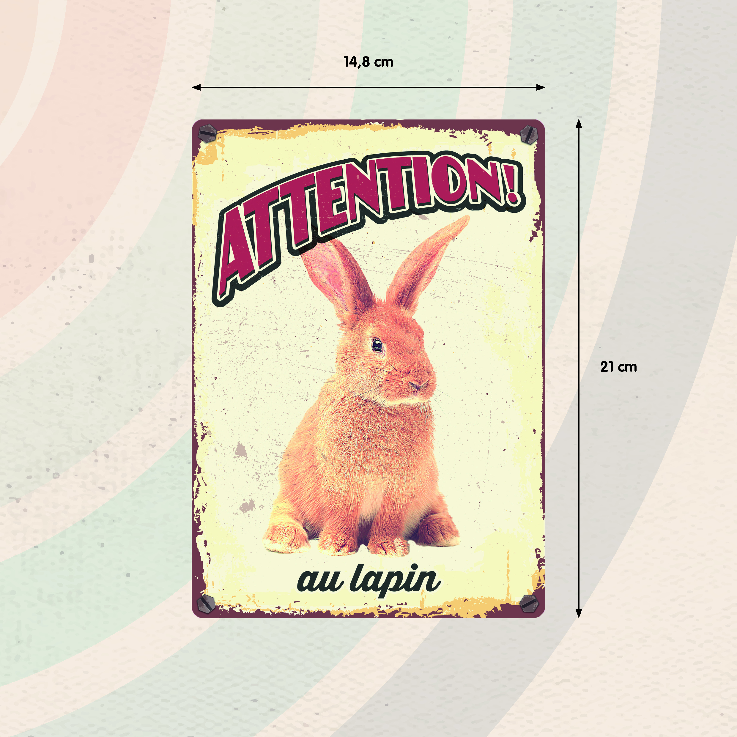 Plenty Gifts Panneau Métallique Lapin