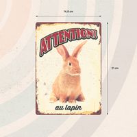 Plenty Gifts Panneau Métallique Lapin