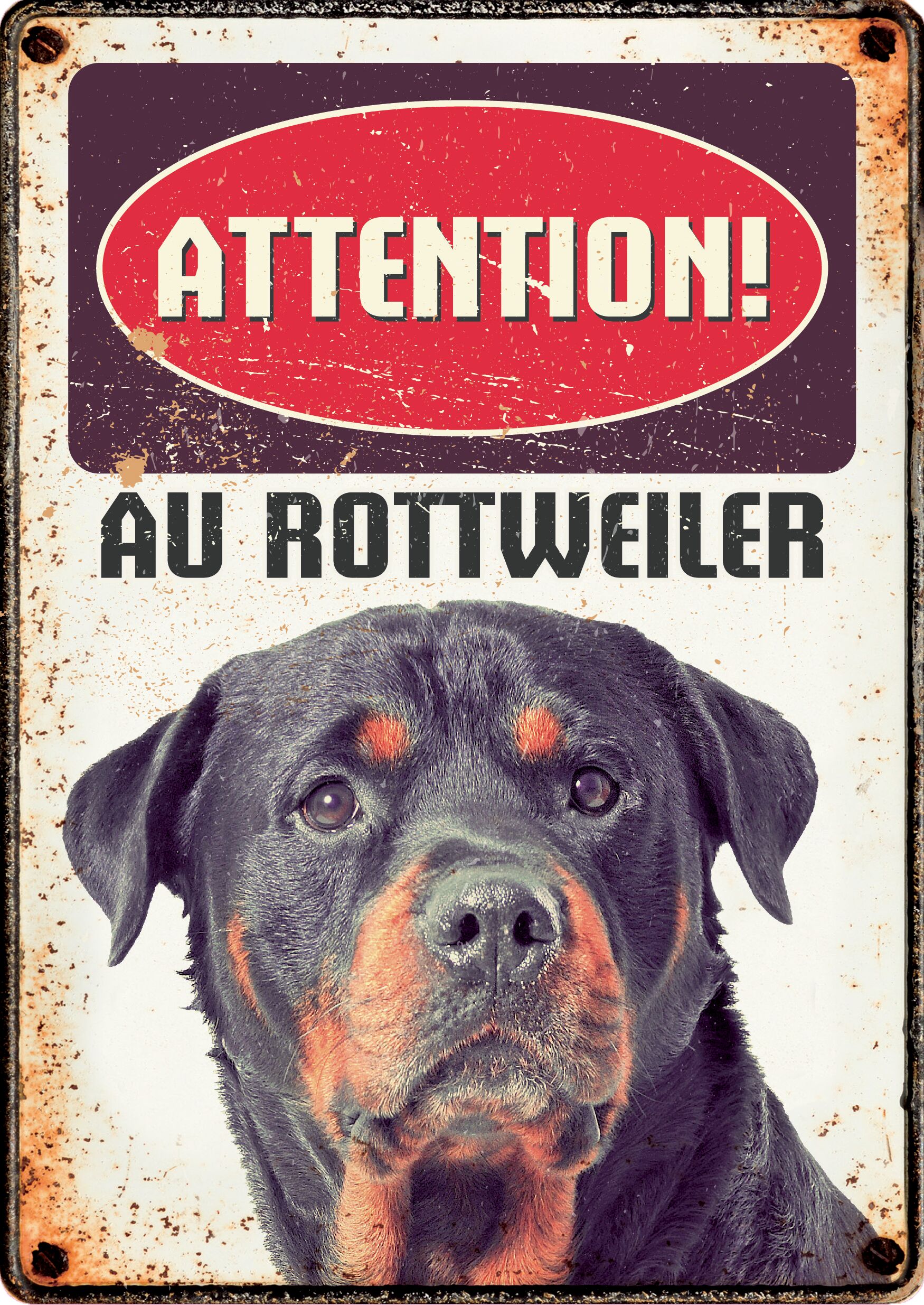 Plenty Gifts Panneau Métallique Rottweiler