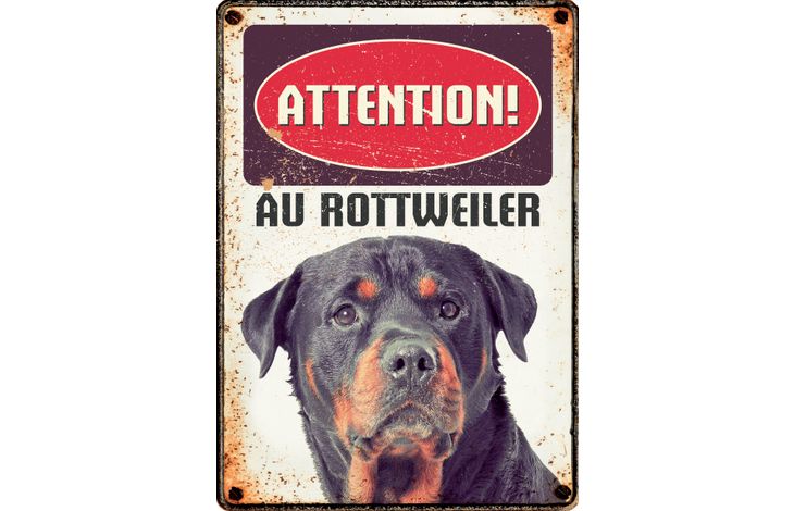 Plenty Gifts Panneau Métallique Rottweiler
