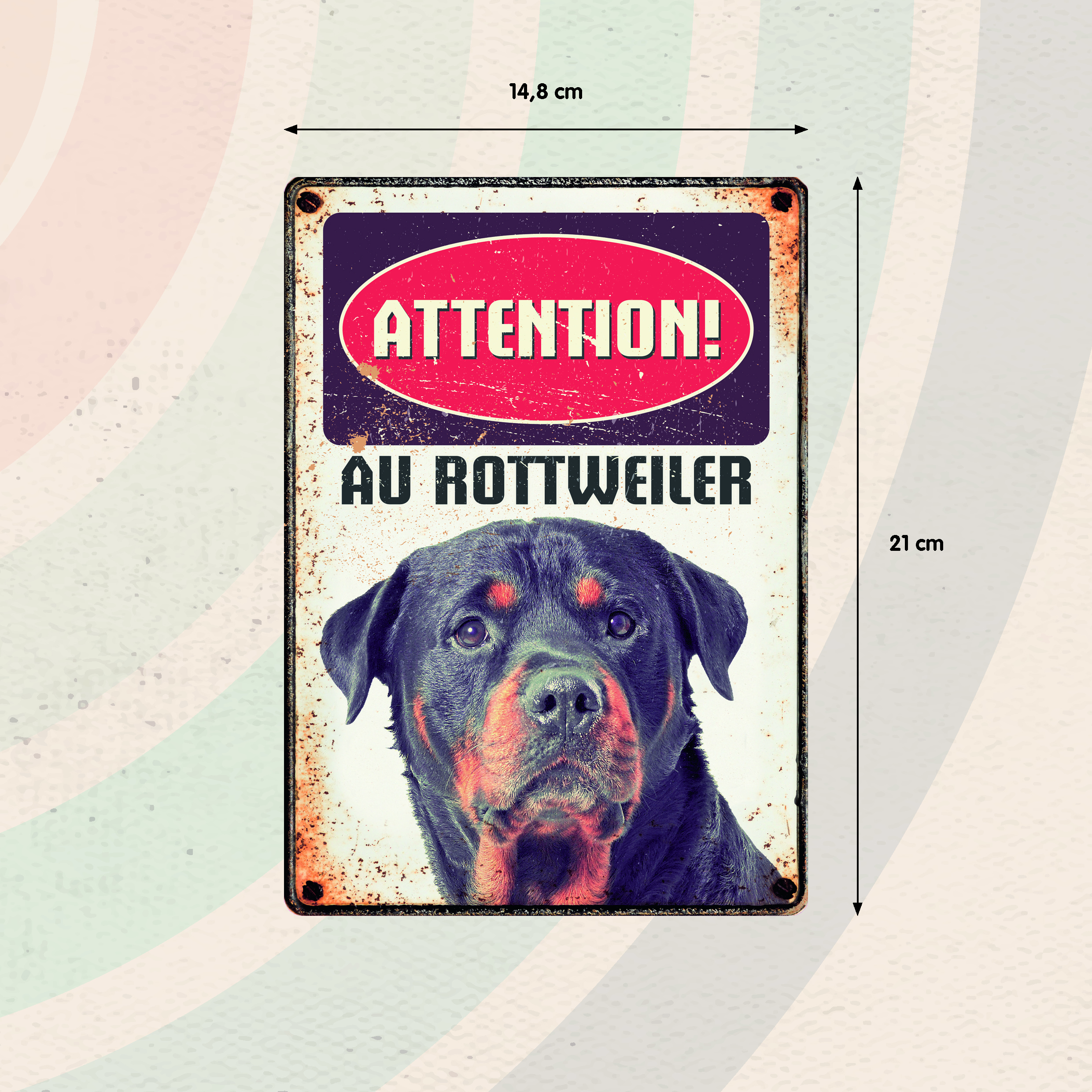 Plenty Gifts Panneau Métallique Rottweiler