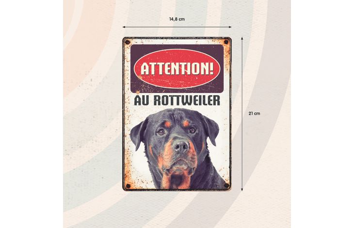 Plenty Gifts Panneau Métallique Rottweiler