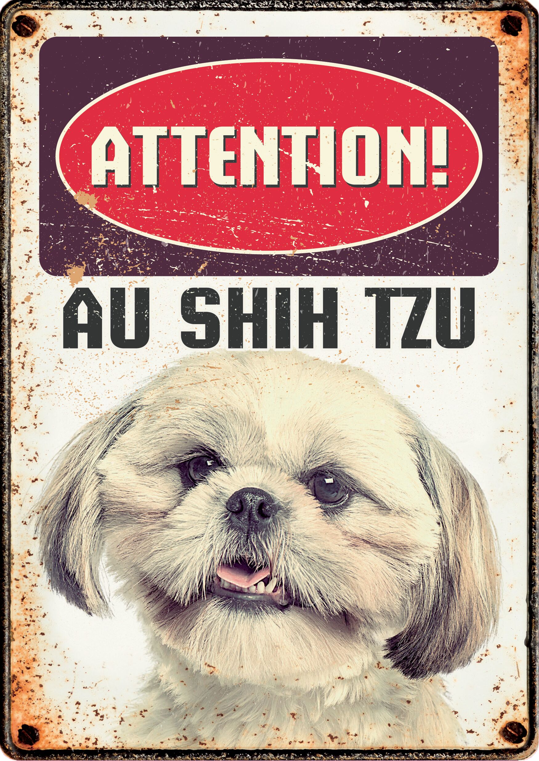 Plenty Gifts Panneau Métallique Shih Tzu