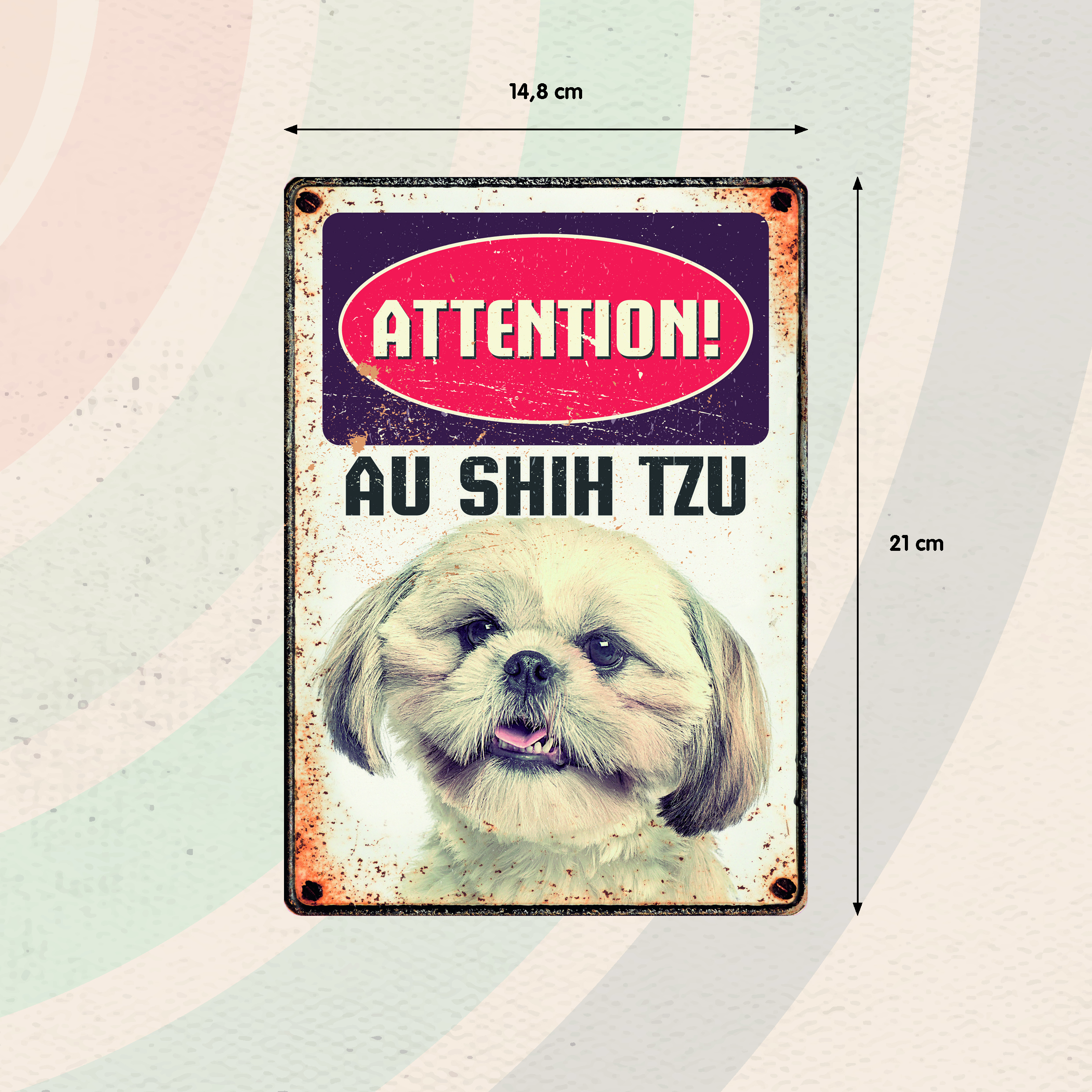 Plenty Gifts Panneau Métallique Shih Tzu