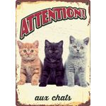 Panneau Métallique Chats Trois