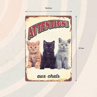 Plenty Gifts Panneau Métallique Chats Trois
