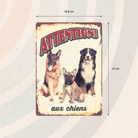 Plenty Gifts Panneau Métallique Chiens Trois