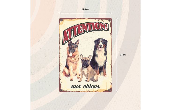 Plenty Gifts Panneau Métallique Chiens Trois