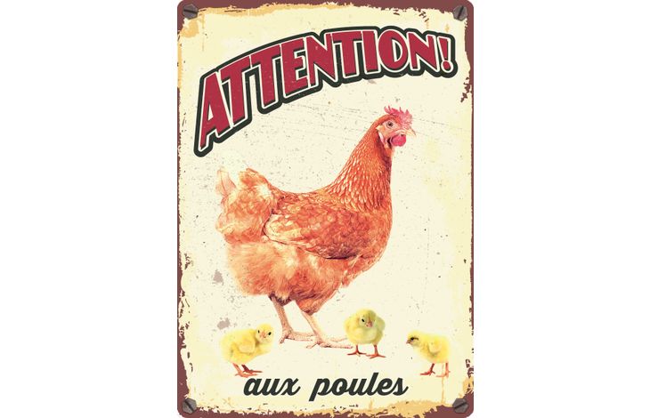 Plenty Gifts Panneau Métallique Poules