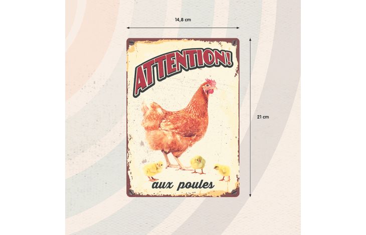 Plenty Gifts Panneau Métallique Poules
