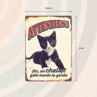 Plenty Gifts Panneau Métallique Chaton