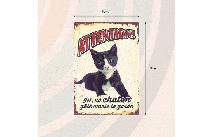 Plenty Gifts Panneau Métallique Chaton