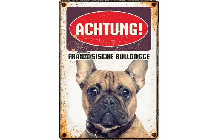 Plenty Gifts Schild Blech Französische Bulldog