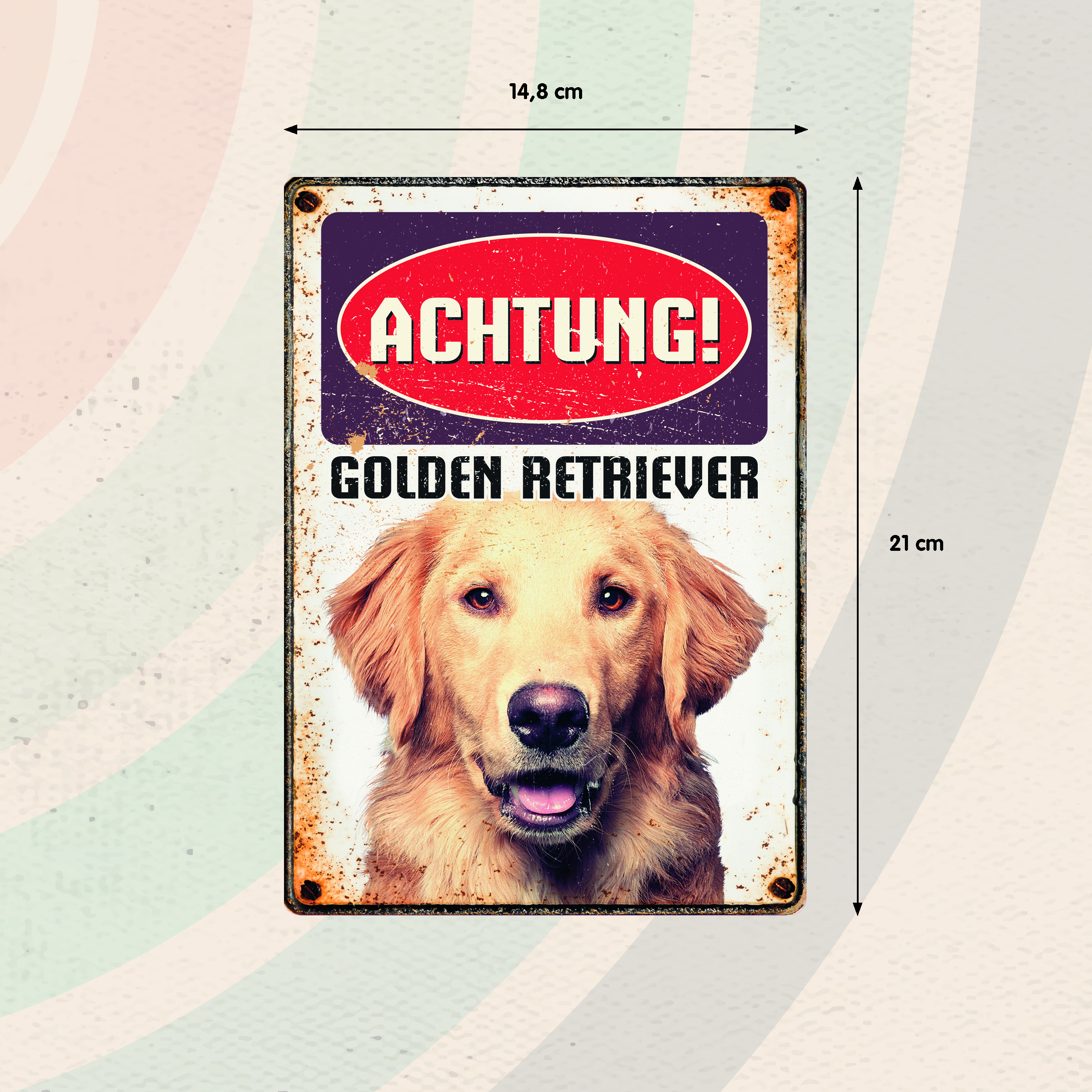 Plenty Gifts Schild Blech Golden Retriever