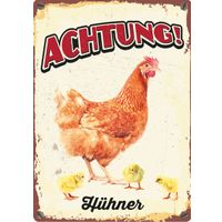 Plenty Gifts Schild Blech Hühner