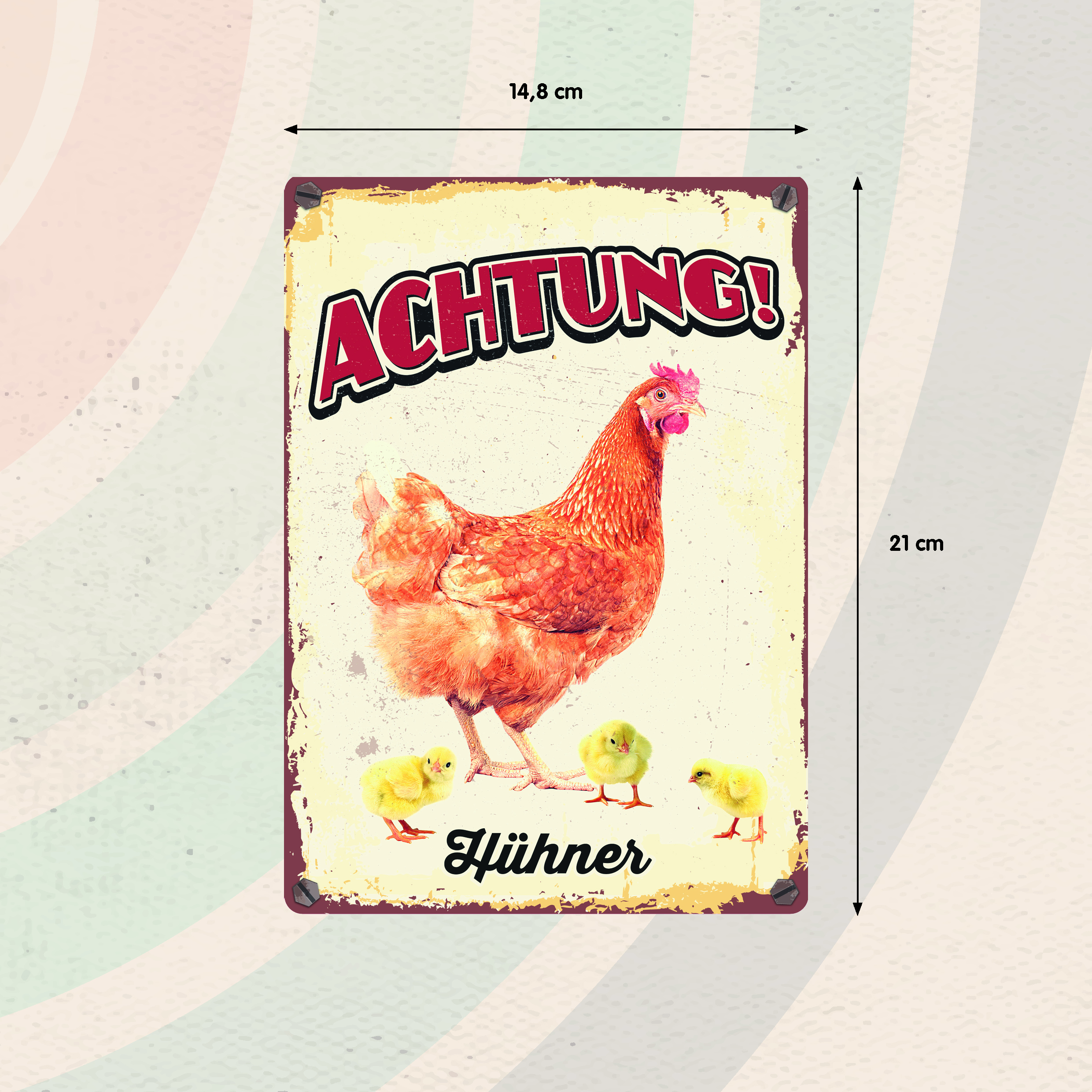 Plenty Gifts Schild Blech Hühner