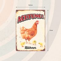 Plenty Gifts Schild Blech Hühner