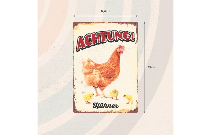Plenty Gifts Schild Blech Hühner