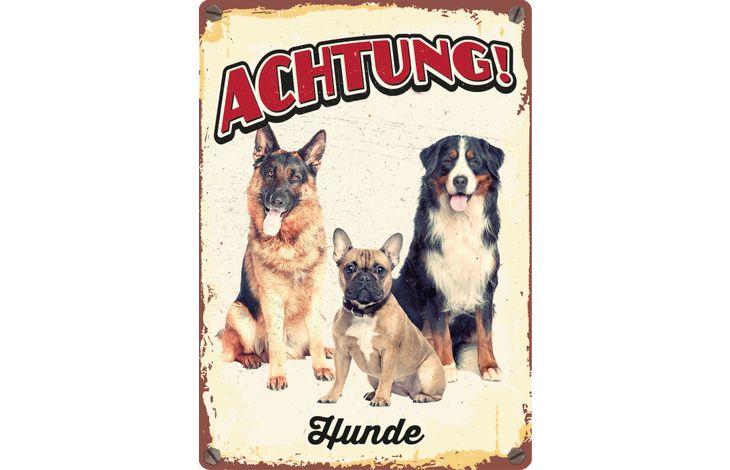 Plenty Gifts Schild Blech Drei Hunde