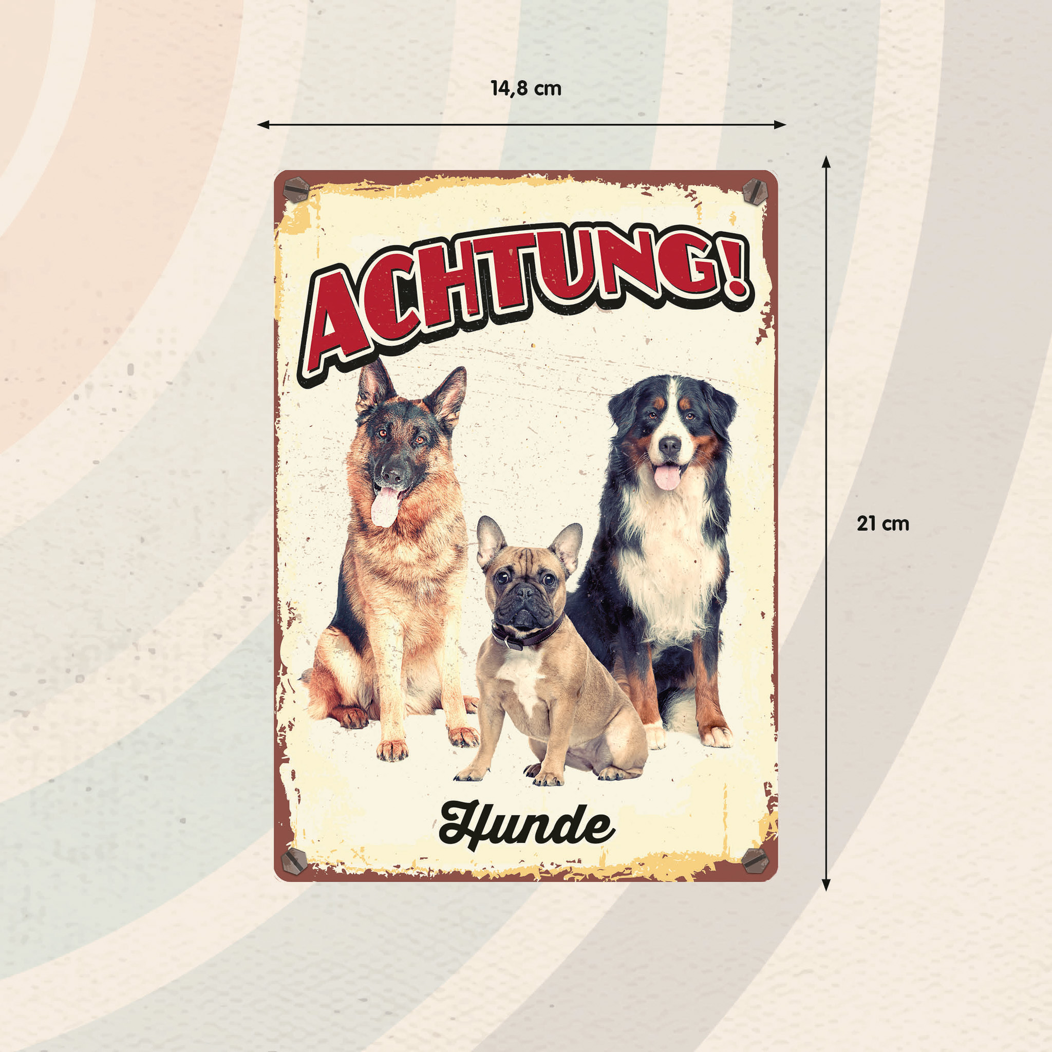 Plenty Gifts Schild Blech Drei Hunde