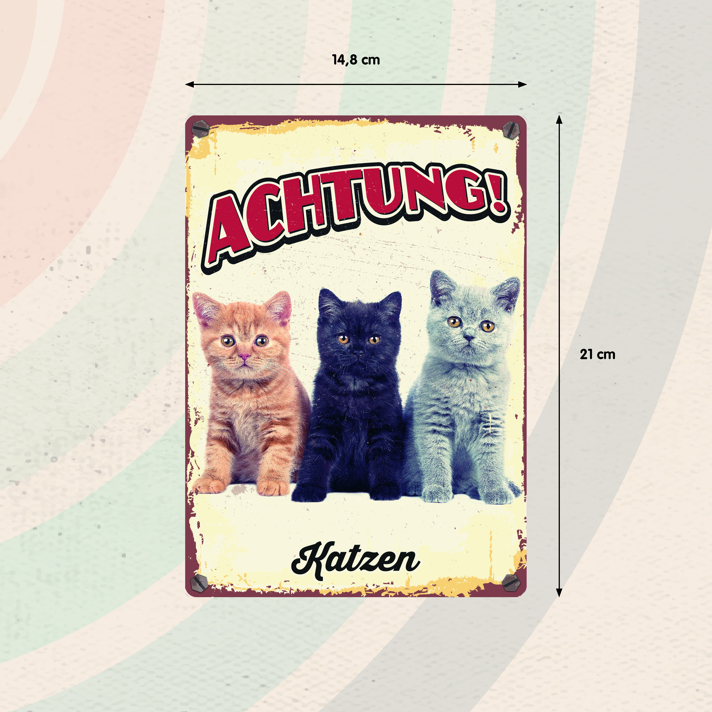 Plenty Gifts Schild Blech Drei Katzen