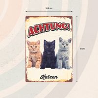 Plenty Gifts Schild Blech Drei Katzen