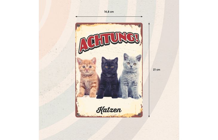 Plenty Gifts Schild Blech Drei Katzen