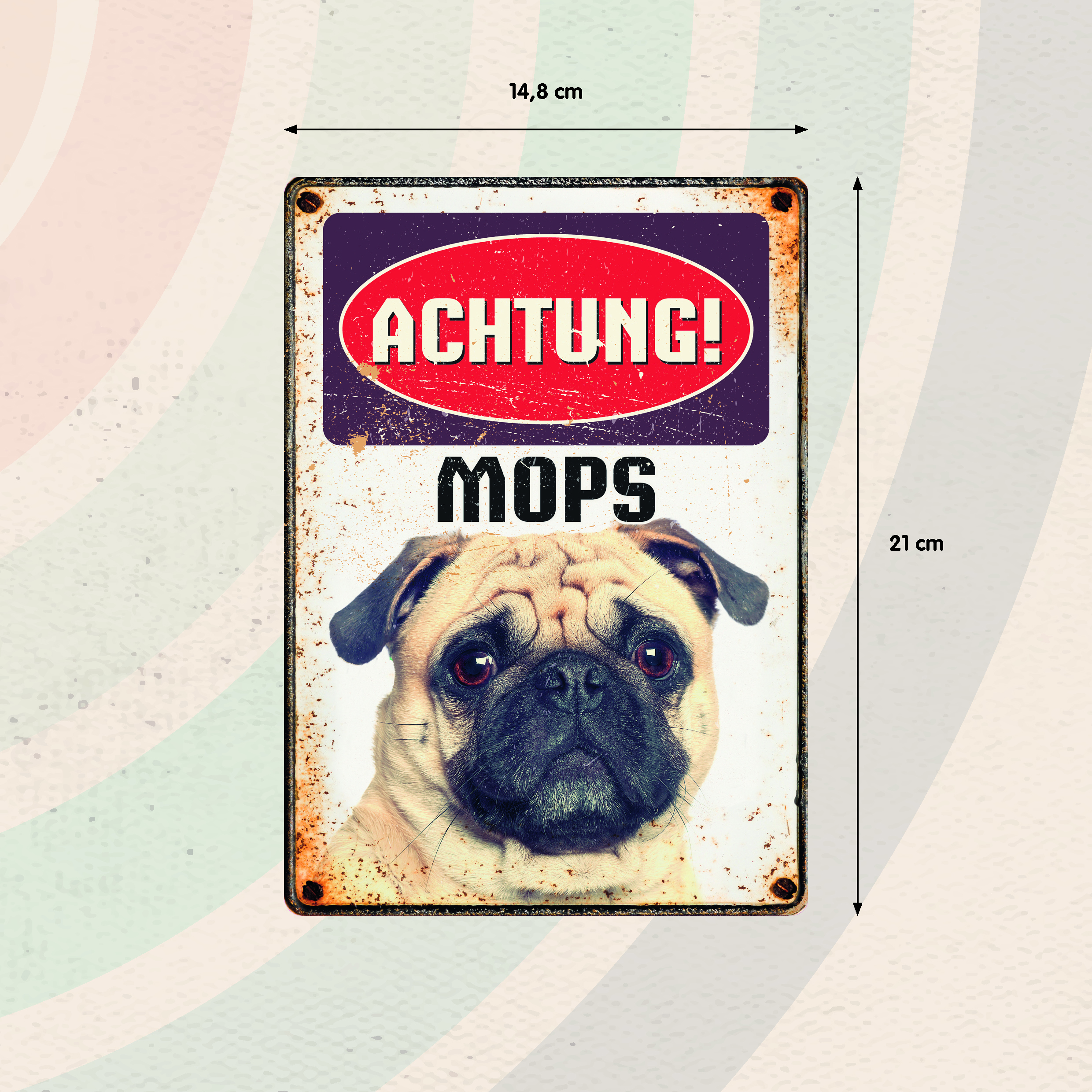 Plenty Gifts Schild Blech Mops