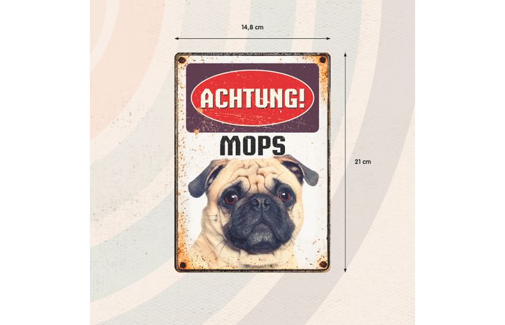 Plenty Gifts Schild Blech Mops